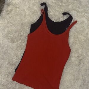 Elegant Red and Black Camisole Set